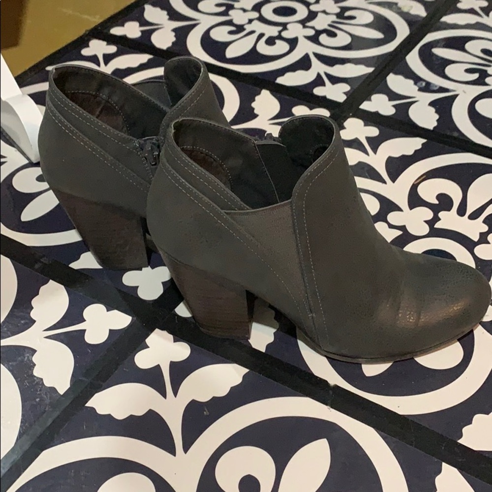 Gray ankle boots